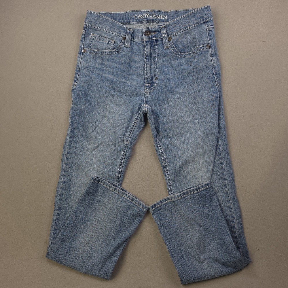 Cody James Mens 34x32 Boot Cut Jeans Light Wash Blue Western Stretch Denim Pants